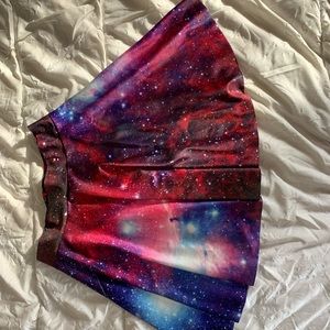 Cosmic print skater skirt